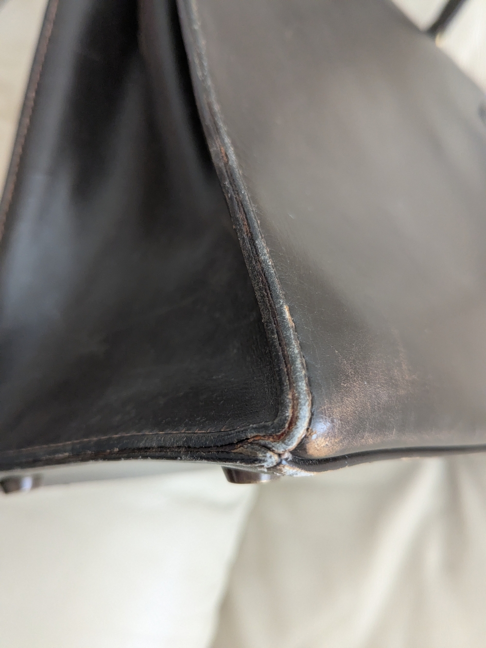HERMES Kelly 32 1966 Bonwit Teller Brown Box Leather Bag eBay Authenthificated - Picture 5 of 16